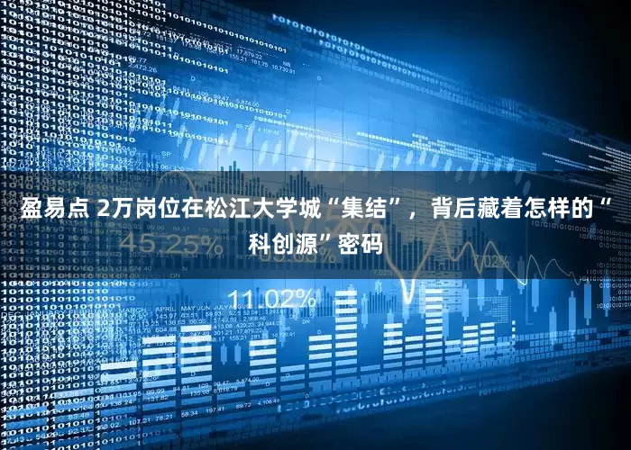 盈易点 2万岗位在松江大学城“集结”，背后藏着怎样的“科创源”密码